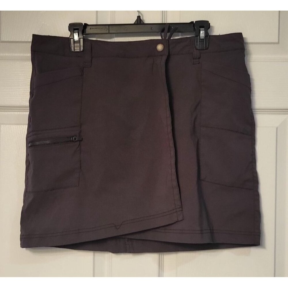 Athleta Women's Gray Street Skort Size 14 With Zipper Pocket Tie Waist Golf Hike